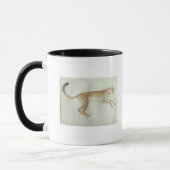 Mug Guépard de bondissement avec un collier rouge (Gauche)