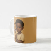 Mug Guépard et garçon : lien du sauvage et de l'innoce (Devant gauche)