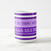 Mug Guérison Bible Verse Purple Stripé Initial (Centre)