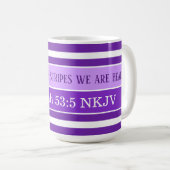 Mug Guérison Bible Verse Purple Stripé Initial (Devant droit)