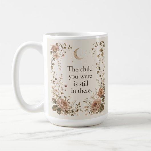 Mug Guérison de l'enfant intérieur Citation Florale Vi (Gauche)