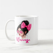 Mug Guerrier Conscience du cancer du sein rose Messy B (Gauche)