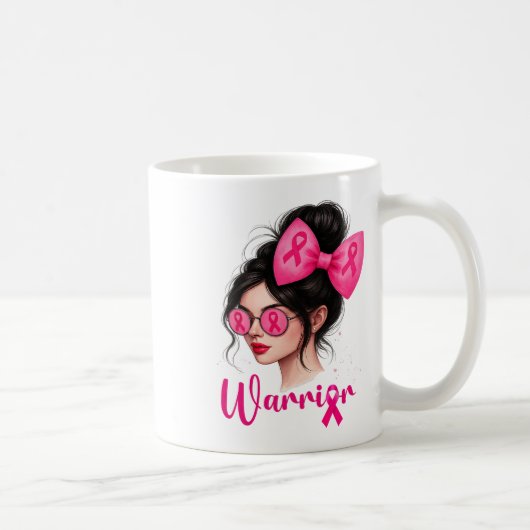 Mug Guerrier Conscience du cancer du sein rose Messy B (Droite)