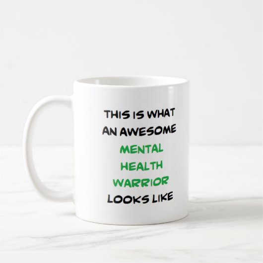 Mug guerrier de la santé mentale, génial (Gauche)
