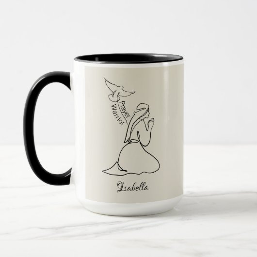 Mug Guerrier de Prière Conception & Personnaliser Nom (Gauche)