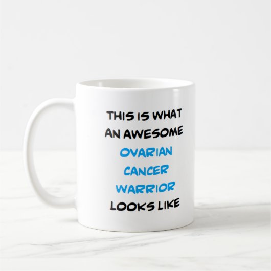 Mug guerrier du cancer de l'ovaire, génial (Gauche)