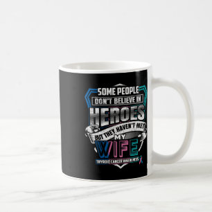 Mug Guerrier du cancer Je porte le rose bleu Turquoise