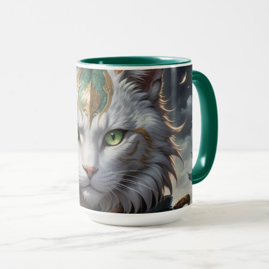 Mug Guerrier épique de chat blindé (Devant droit)