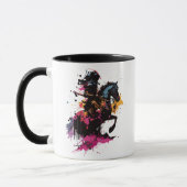 Mug Guerrier équitation cheval en aquarelle (Gauche)