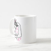 Mug Guerrier incassable rose Ruban cancer du sein Awar (Devant gauche)