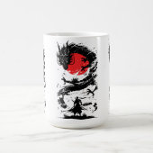 Mug Guerrier samouraï et combat de dragon (Centre)