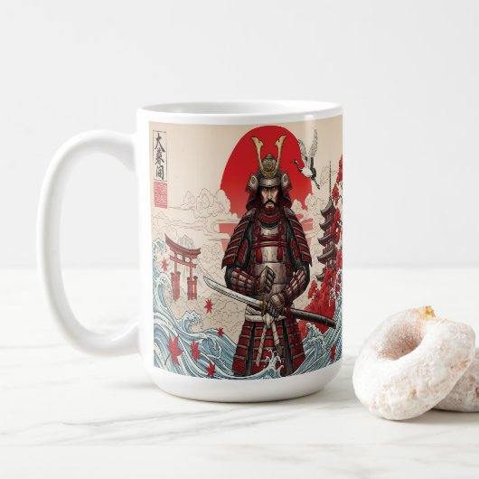 Mug Guerrier Samouraï Japonais (Avec donut)
