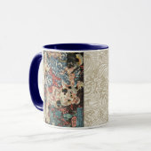 Mug GUERRIÈRE JAPONAISE TUANT UN CHAT MONSTREUX Ukiyoe (Devant gauche)