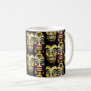 Mug Guerriers mayas - surréalisme peint design