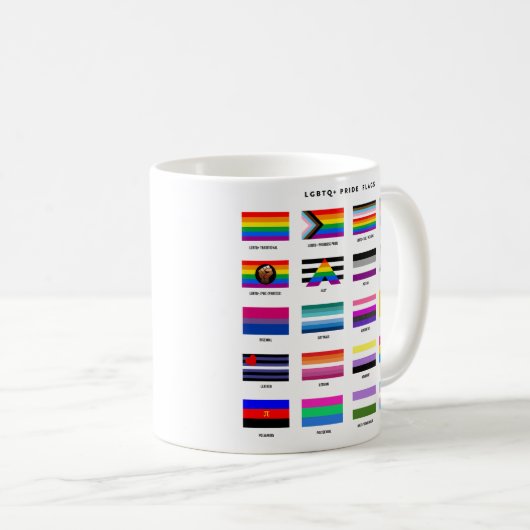 Mug Guide complet de l'indicateur LGBTQ+ Pride (Devant droit)