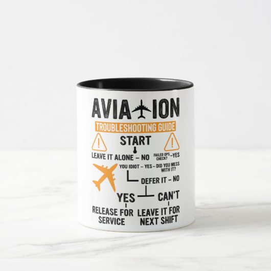 Mug Guide de dépannage drôle de l'aviation (Centre)