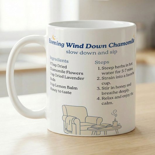 Mug Guide de préparation du thé de camomille apaisant