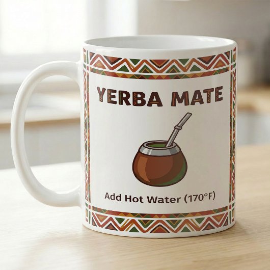 Mug Guide de recette de thé Yerba Mate 170°F