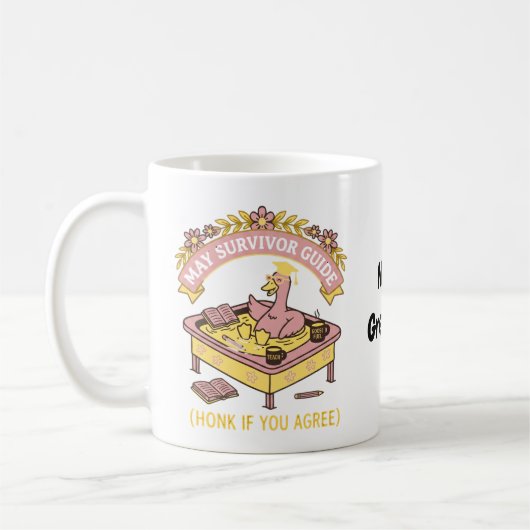 Mug Guide de Survie pour Enseignant Drôle Mai Rétro Oi (Gauche)