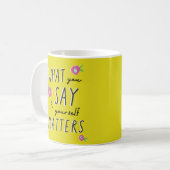 Mug Guillemet d'inspiration cadeau rose jaune pour sa  (Devant gauche)