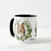 Mug Guirlande blanche Collie Chien (Devant gauche)