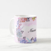 Mug Guirlande chic de Succulents d'aquarelle (Devant gauche)