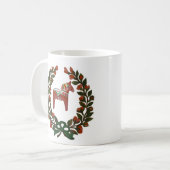 Mug Guirlande de Noël de cheval de Dala de Suédois (Devant gauche)