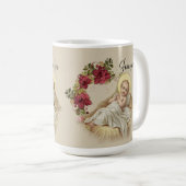 Mug Guirlande florale de Noël de Jésus de bébé (Devant droit)