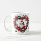 Mug Guirlande florale en forme de coeur - Père Noël (Gauche)