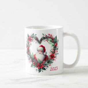 Mug Guirlande florale en forme de coeur - Père Noël