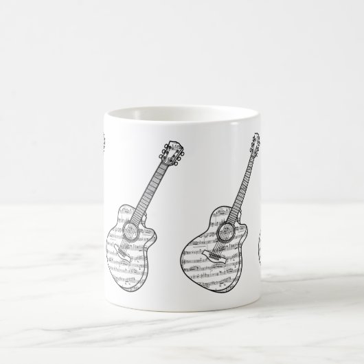 Mug Guitar and Music Notes (Centre)