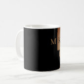 Mug Guitar Silhouette Tan Wood Name Monogram (Devant gauche)