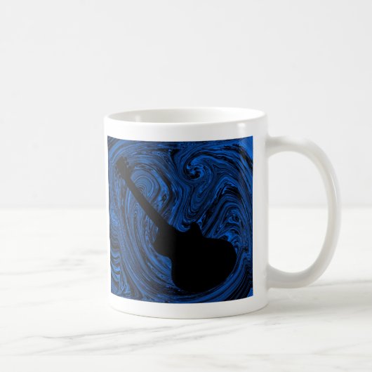 Mug Guitare Abstraite, Bleu (Droite)
