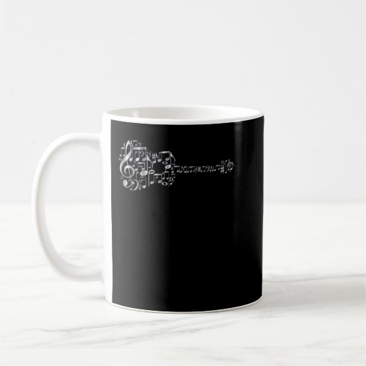 Mug Guitare acoustique Abstraite - Notes musicales en  (Gauche)