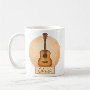 Mug Guitare Acoustique Nom Personnalisé Pour Amoureux