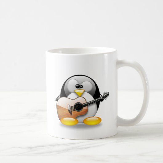 Mug Guitare acoustique Tux (Linux Tux) (Droite)