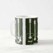 Mug guitare acoustique verte (Devant gauche)