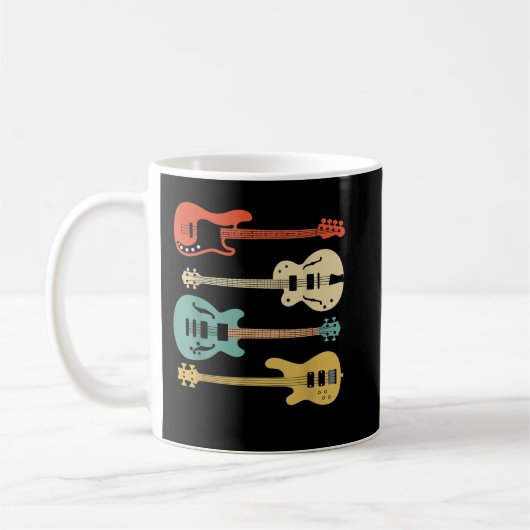 Mug Guitare Basse Rétro Vintage (Gauche)