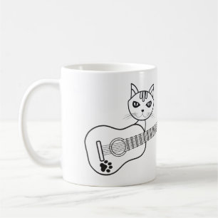 Mug Guitare chaton mignonne - Guitariste Kitty Kitten