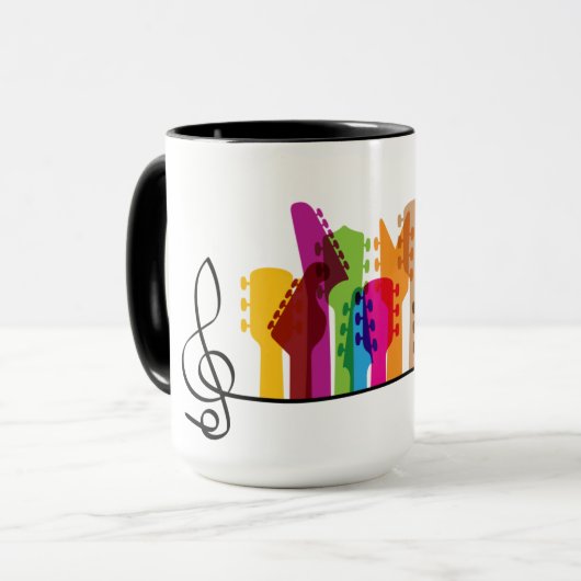 Mug Guitare colorée, guitares de musique. Gitaris (Devant gauche)