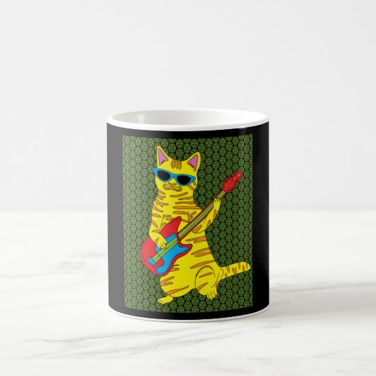 Mug Guitare de jeu de chat rétro (Centre)
