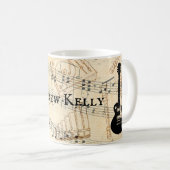 Mug Guitare de rock et de rouleaux personnalisés (Devant droit)