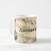 Mug Guitare de rock et de rouleaux personnalisés (Devant gauche)