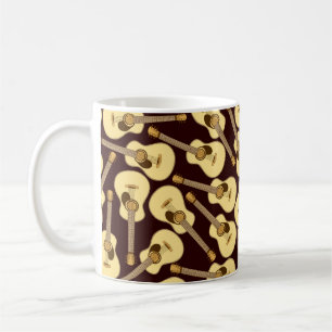 Mug Guitare dessinée à la main sans couture motif