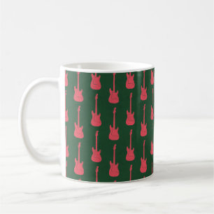 Mug Guitare électrique classique grungeuse pois rose v
