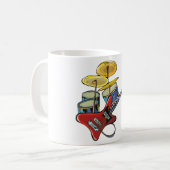 Mug Guitare Électrique Et Fûts (Devant gauche)