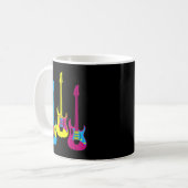 Mug Guitare électrique graphique multicolore rétro CMY (Devant gauche)