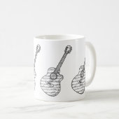 Mug Guitare et notes de musique (Devant droit)