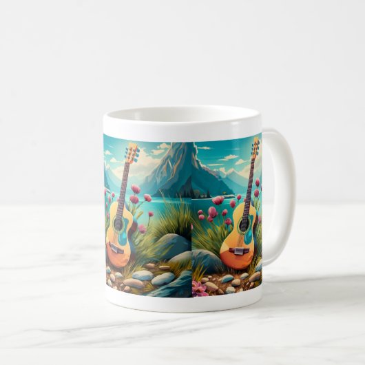 Mug Guitare naturelle (Devant droit)