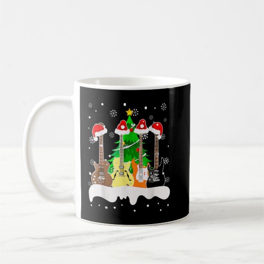 Mug Guitare Père Noël Arbre De Noël De Neige Pour Les (Gauche)